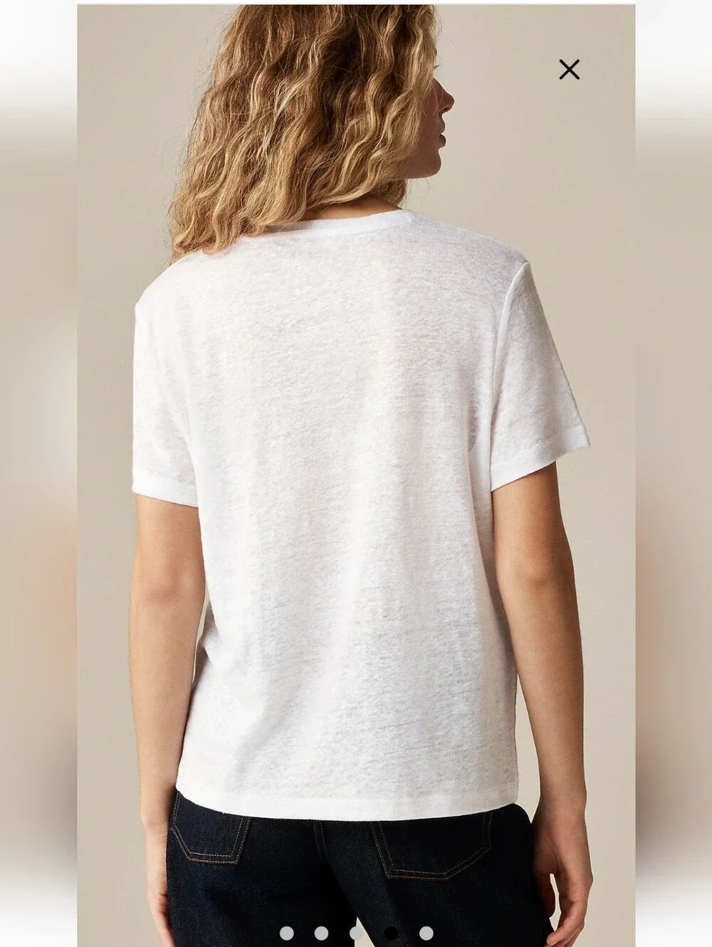 J.Crew Classic Crewneck White Women's New relaxed linen T-shirt Sz S $50